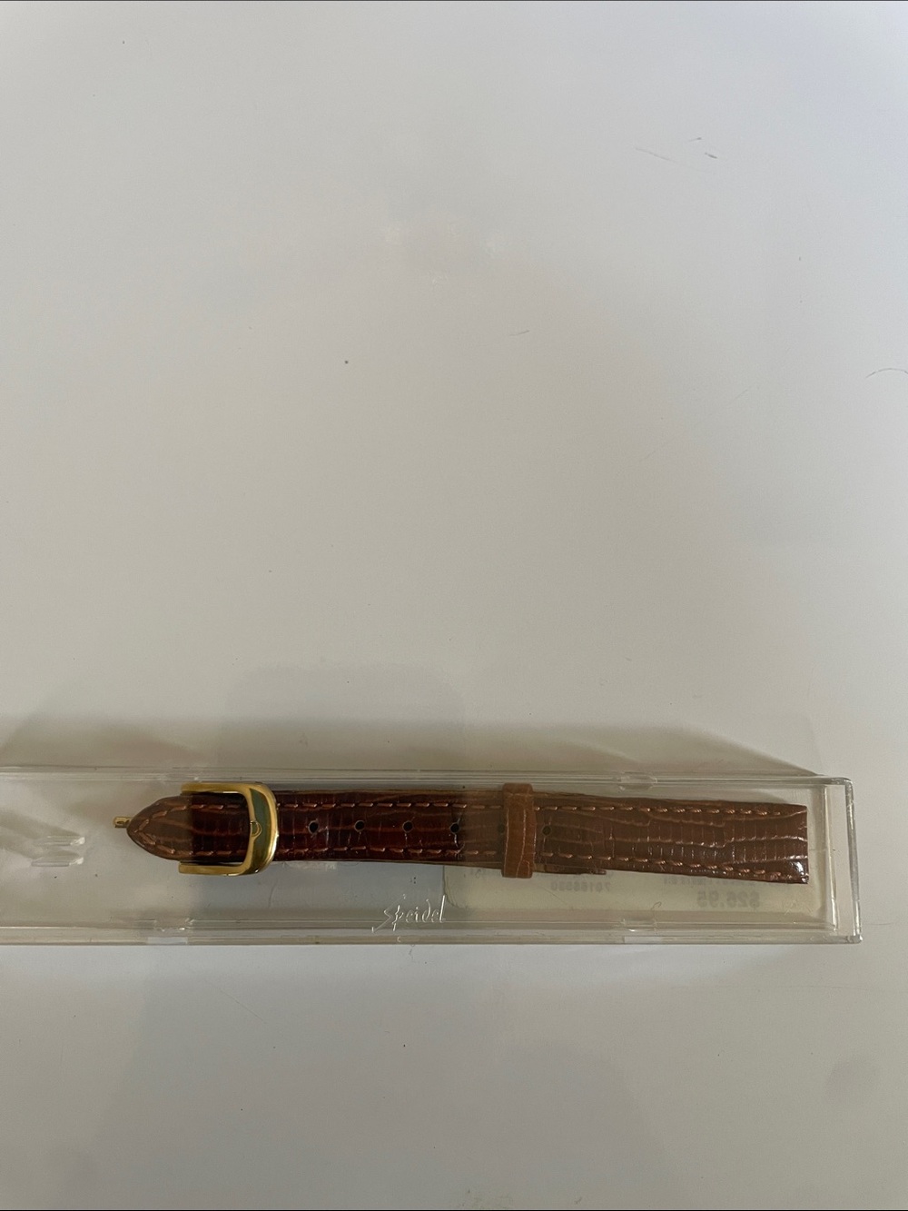 Speidel Brown Croc-Pattern Leather Watch Strap with Gold Buckle